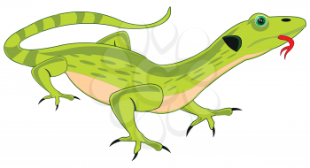 Vector illustration of the cartoon to reptiles lizard
