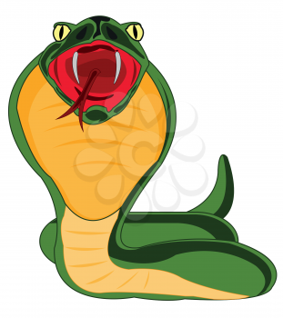 Vector illustration of the cartoon reptile animal snake cobra