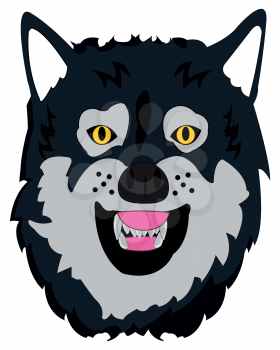 Vector illustration of the portrait of the wildlife wolf