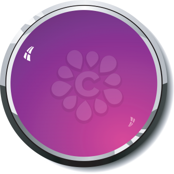 Royalty Free Clipart Image of a Purple Round Button on a White Background