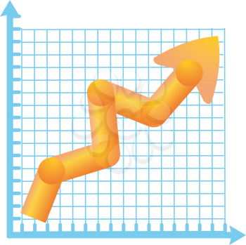 Royalty Free Clipart Image of a Graph with an Arrow Symbolizing Business Growth