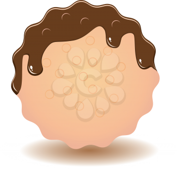 Royalty Free Clipart Image of a Chocolate Dipped Shortbread Cookie
