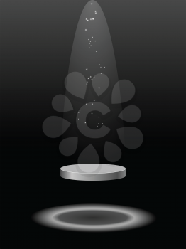 Royalty Free Clipart Image of a Concept of a Magnet Being Pulled With Shadow Illusions Above and Below the Magnet