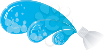 Royalty Free Clipart Image of a Bottle of Water with the Water Splashing out