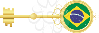 Royalty Free Clipart Image of a Brazil Golden Key Icon