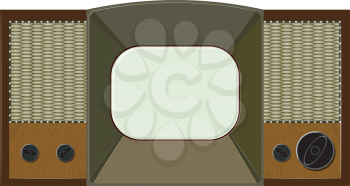 Royalty Free Clipart Image of an Old Fashioned Box Television Set 