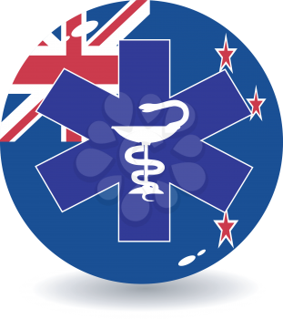 Royalty Free Clipart Image of a Background Logo of New Zealand Healthcare