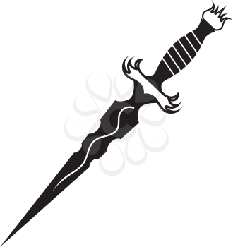 Royalty Free Clipart Image of a Dagger Icon