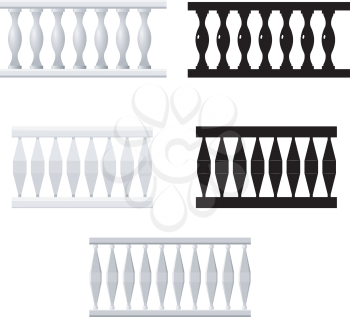 Royalty Free Clipart Image of a Variety of Baluster Silhouettes