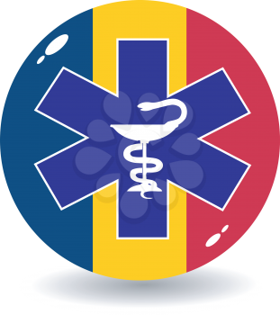 Royalty Free Clipart Image of a Symbol of the National Medicine of Romania