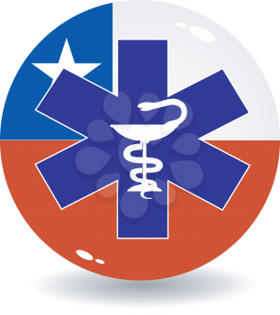 Royalty Free Clipart Image of a Medicine Symbol From Chile