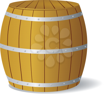 Royalty Free Clipart Image of a Whiskey Barrel on a White Background