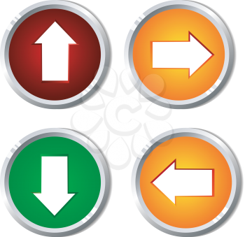 Royalty Free Clipart Image of a Icons With Arrows pointing Different directions