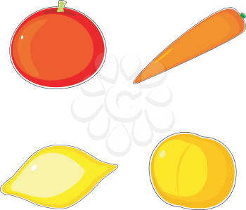 Royalty Free Clipart Image of Fresh Fruit and Vegetables
