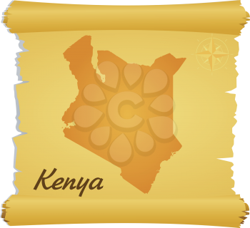Royalty Free Clipart Image of a Parchment of Kenya
