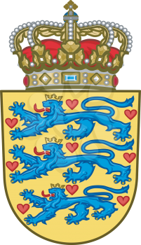 Royalty Free Clipart Image of a National Emblem of Denmark