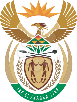 Royalty Free Clipart Image of an Emblem of South Africa