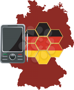 Royalty Free Clipart Image of Mobile Communications for Germany