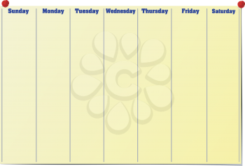 Royalty Free Clipart Image of a Calender Week. 