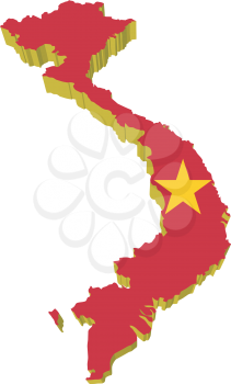 Royalty Free Clipart Image of a Map of Vietnam