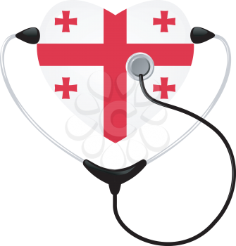 Royalty Free Clipart Image of a Medical Icon for the Country of Georgia with a Stethescope