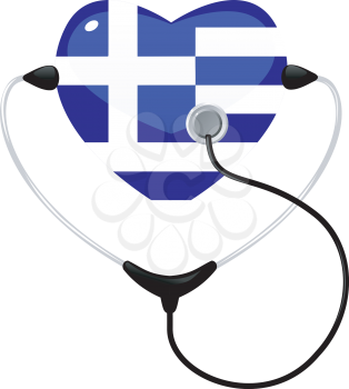 Royalty Free Clipart Image of a Medical Heart Symbol Representing Greece