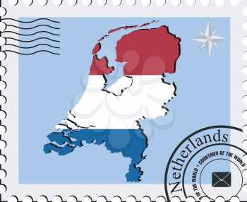Royalty Free Clipart Image of a Stamp with a Map of Neverlands