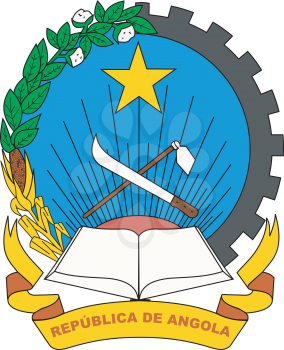 Royalty Free Clipart Image of a Coat of Arms of Angola