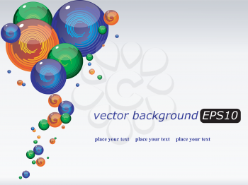 Royalty Free Clipart Image of Colourful Futuristic Drops on a Banner