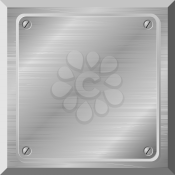 Royalty Free Clipart Image of a Metal Plate
