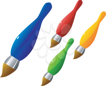 Royalty Free Clipart Image of an Assortment of Paint Brushes