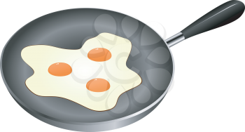 Royalty Free Clipart Image of Fried Eggs in a Frying Pan