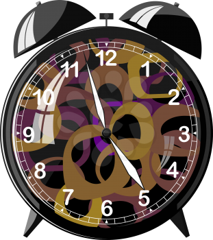 Royalty Free Clipart Image of a Old Fashioned Alarm Clock
