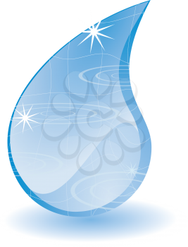 Royalty Free Clipart Image of a Glistening Waterdrop