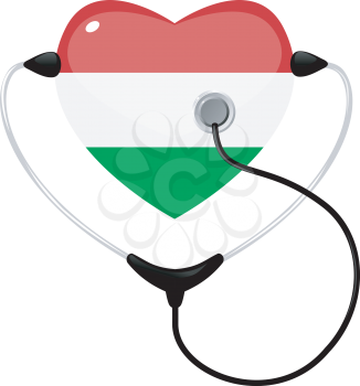 Royalty Free Clipart Image of a Medical Icon With a Hungarian Flag