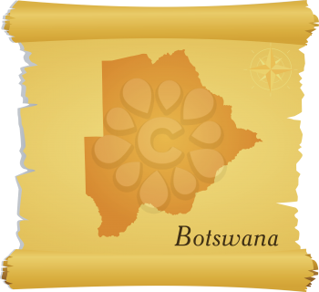 Royalty Free Clipart Image of a Silhouette of Botswana