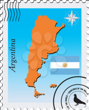 Royalty Free Clipart Image of a Stamp of Argentina