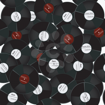 Royalty Free Clipart Image of a Background of an Assortment of Vinyl Records