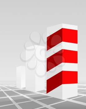 Royalty Free Clipart Image of Pillars Representing Business Growth