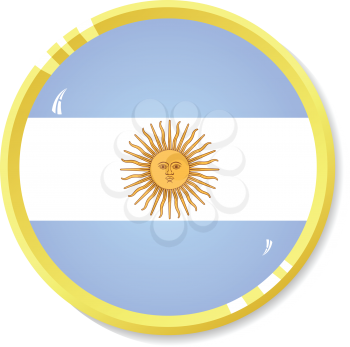 Vector  button with flag Argentina