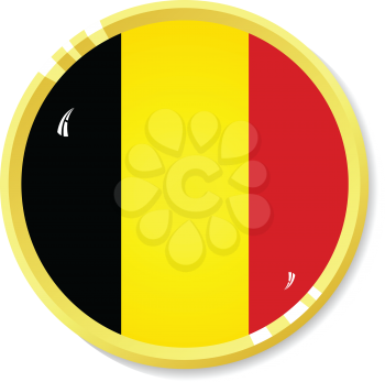 Vector  button with flag Belgium