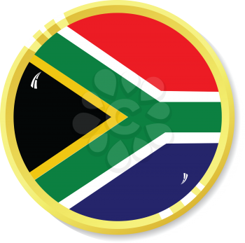 Vector  button with flag South Africa