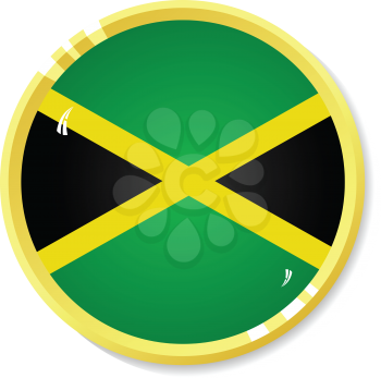 Vector  button with flag Jamaica