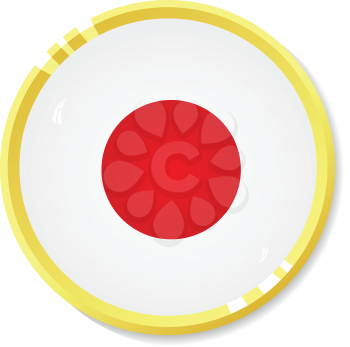 Vector  button with flag Japan