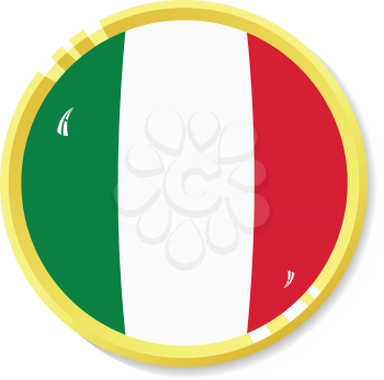 
Vector  button with flag Italy