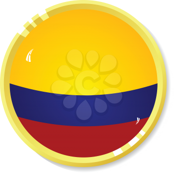 Vector  button with flag Colombia