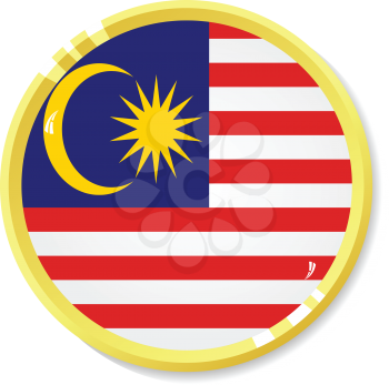 Vector  button with flag Malaysia