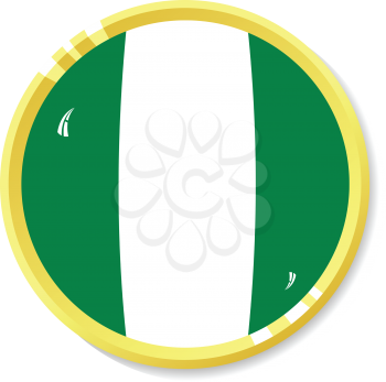 Vector  button with flag Nigeria