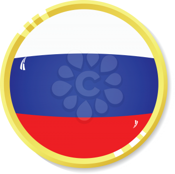 Vector  button with flag  Russia