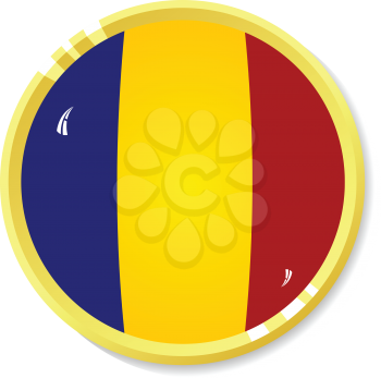 Vector  button with flag Romania
